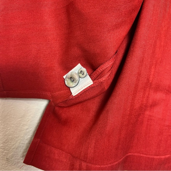 Tommy Bahama Women’s Silk Cropped Blouse Button Sz Medium Red Salmon Vintage - Picture 15 of 15